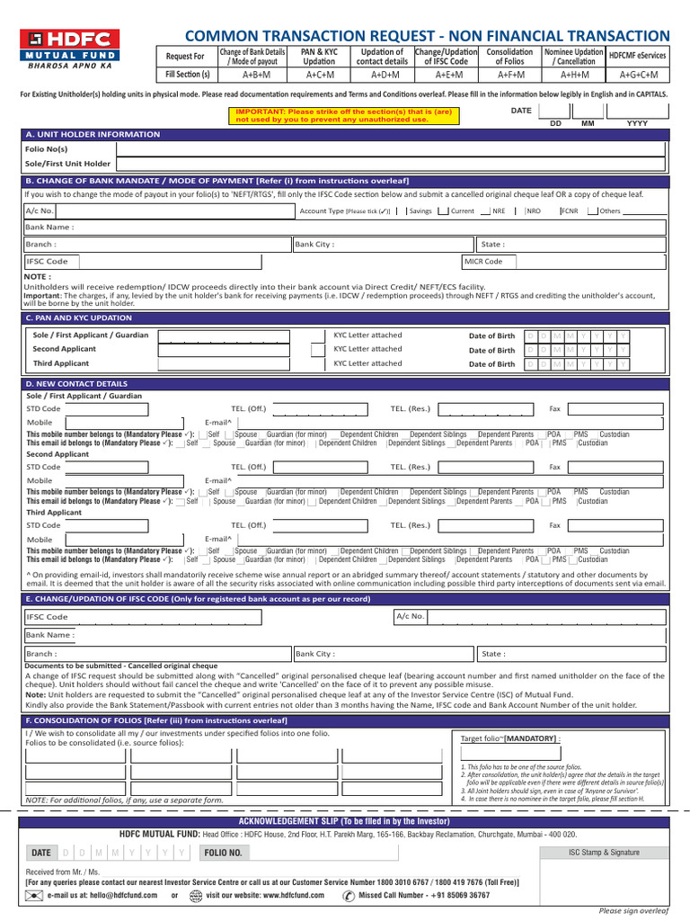 Common Transaction Form - Non Financial Transactions 040625 Editable ...
