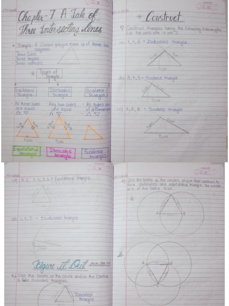 Class 7 Maths Chapter 7 A Tale of Three Intersecting Lines | PDF