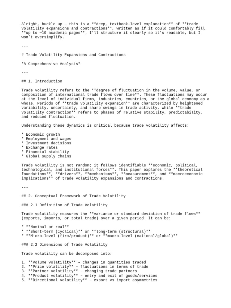 Trade Volatility Expansions and Contractions | PDF | Recession ...