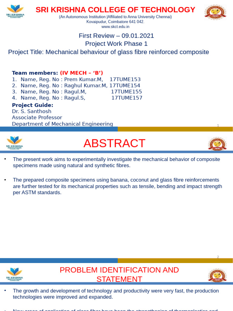 Mechanical Behaviour of Glass Fibre Reinforced Composite | PDF ...