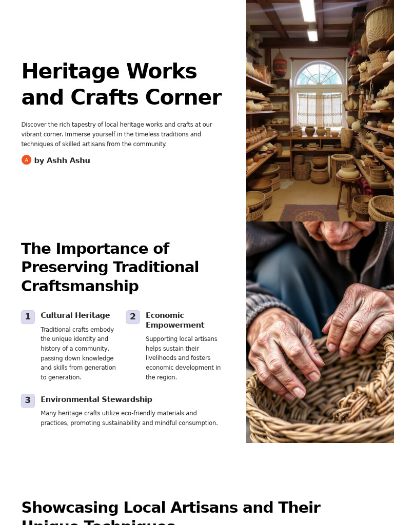 Heritage Works and Crafts Corner | PDF | Crafts | The Arts