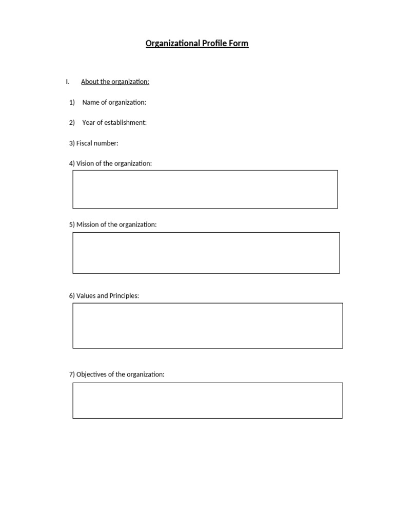 Organizational Profile Form | PDF