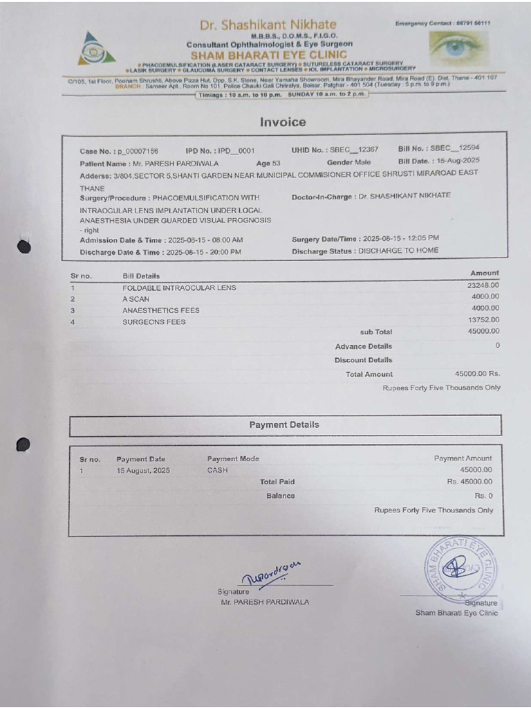 Final Bill Detailed | PDF