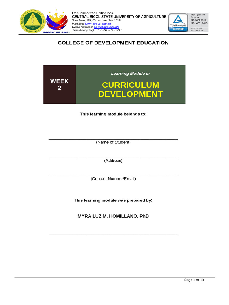 Week 2 the Teacher and the School Curriculum | PDF | Curriculum | Teachers
