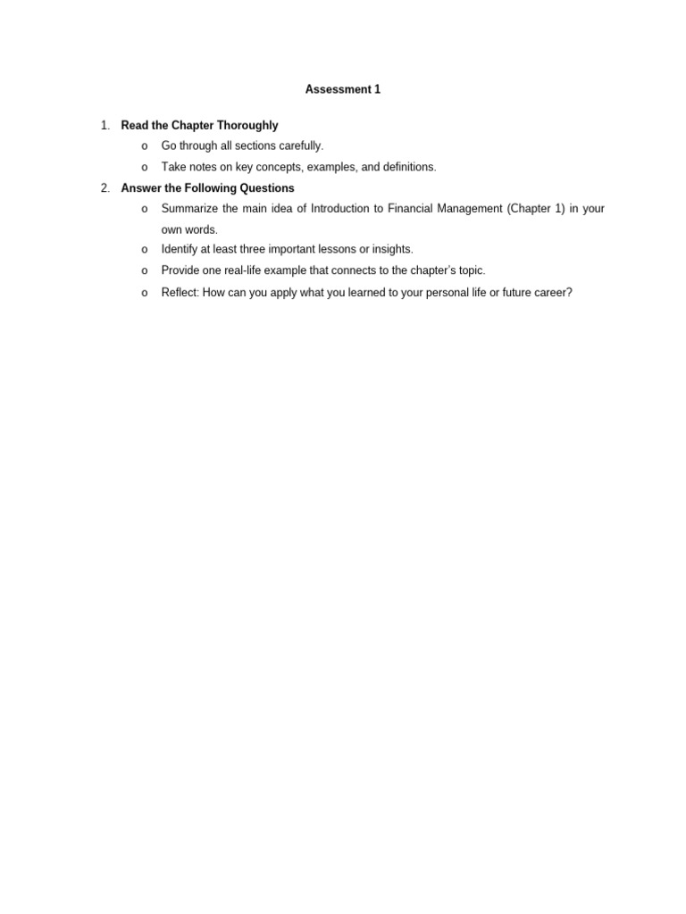 FM Assessment 1 | PDF