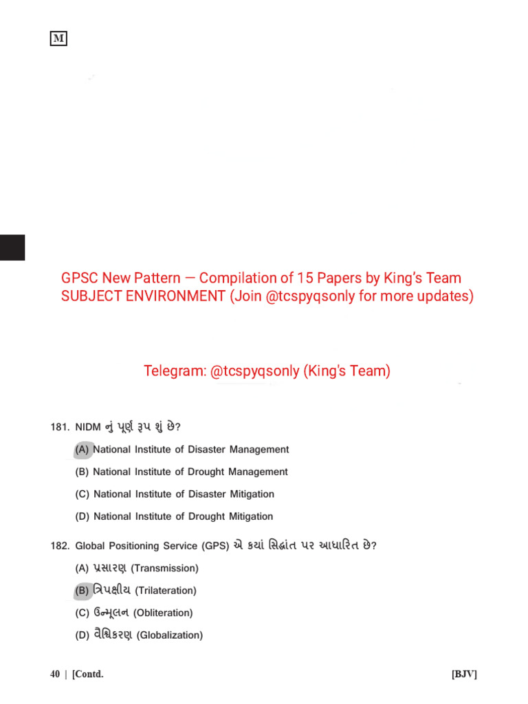 GPSC New Approach Environment Pyqs | PDF