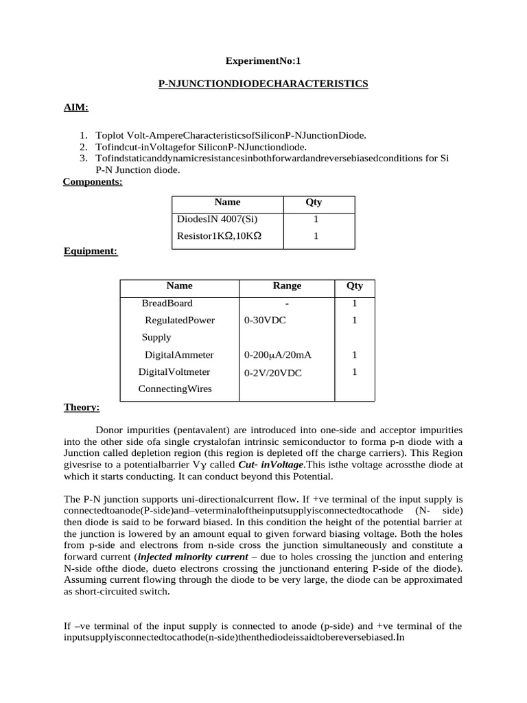 Analog Circuits (R23) Lesson Plan (2024-25) EEE | PDF | P–N Junction ...