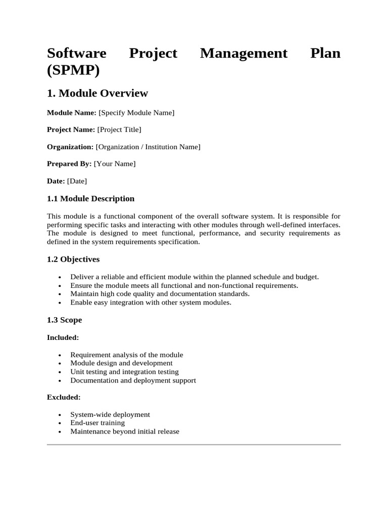 Software Project Management Plan | PDF | Software Testing | Scrum ...