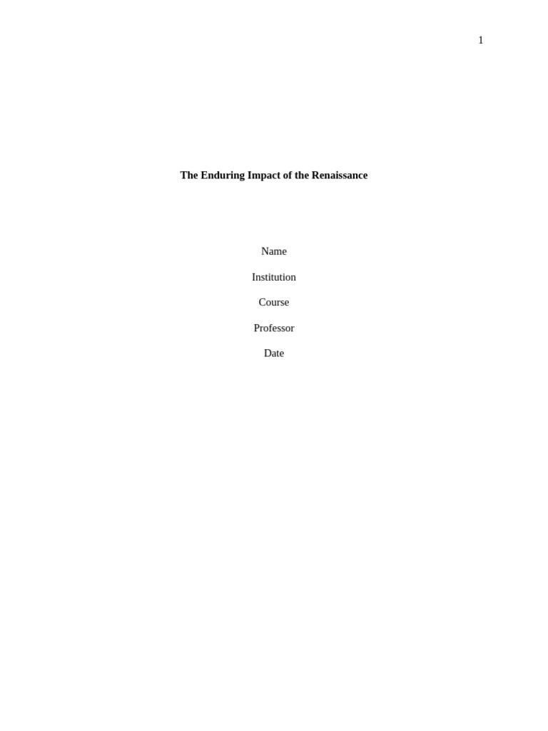 The Enduring Impact of The Renaissance Draft | PDF | Humanism | Renaissance