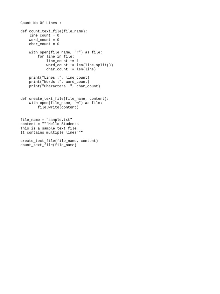 Count No of Lines | PDF