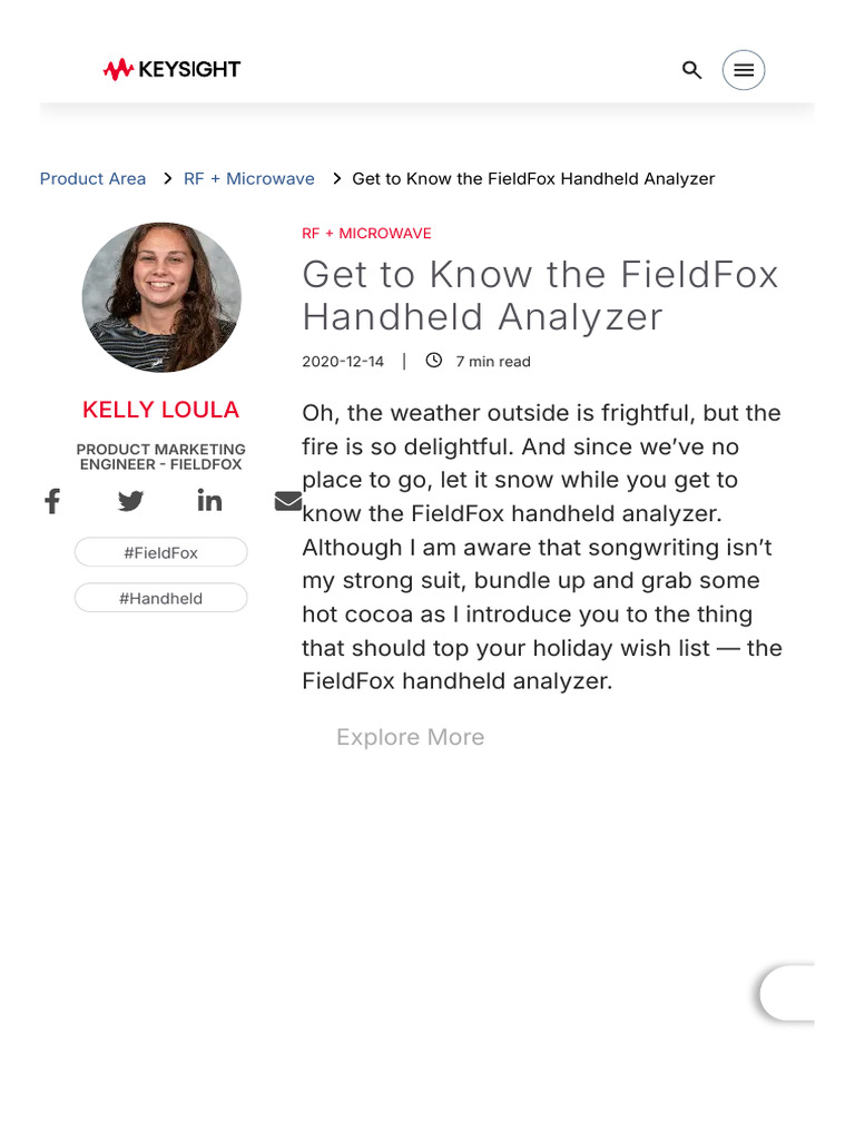Get to Know the FieldFox Handheld Analyzer _ Keysight Blogs | PDF ...