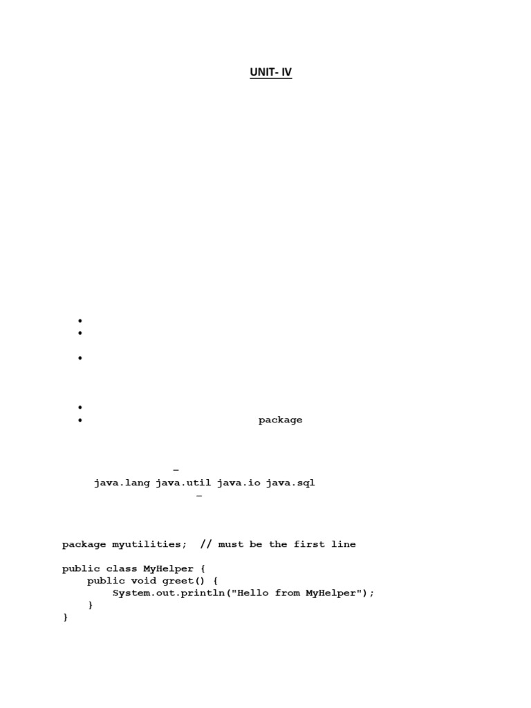 Java Unit-4 | PDF | Class (Computer Programming) | Java (Programming ...