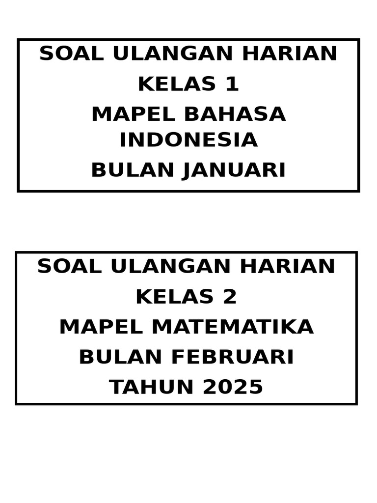 Ulangan Harian | PDF