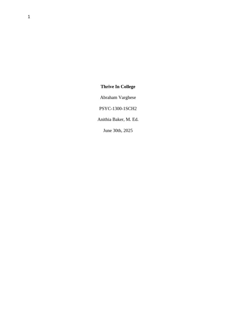 Thrive in College | PDF