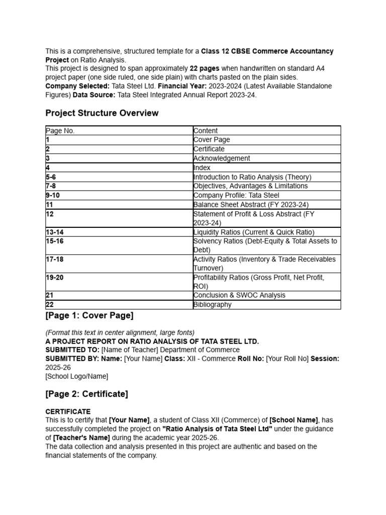Create A Detailed Project On Ratio Analysis (Tata ... | PDF | Expense ...
