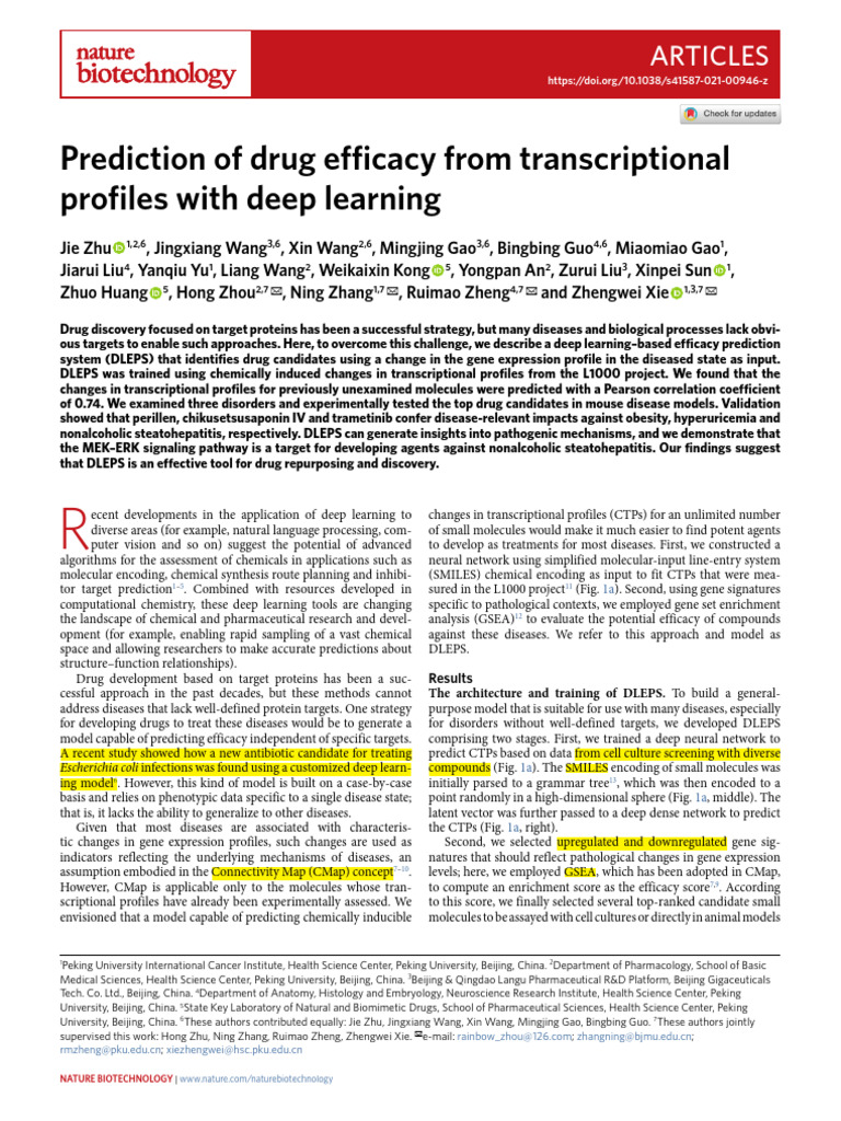 Zhu 2021 | PDF | Deep Learning | Drug Discovery