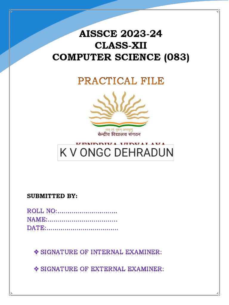 PRACTICAL FILE-XII-2023-24_250509_135206 | PDF | Sql | Data Management ...
