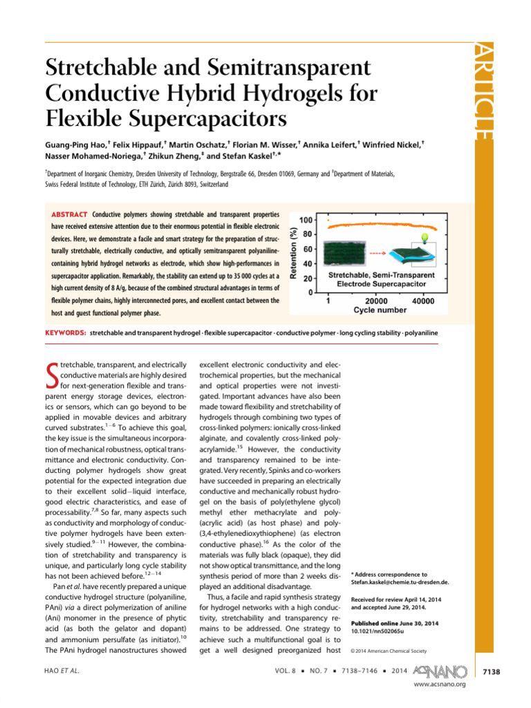 Stretchable and Semitransparent Conducti | PDF | Physical Sciences ...