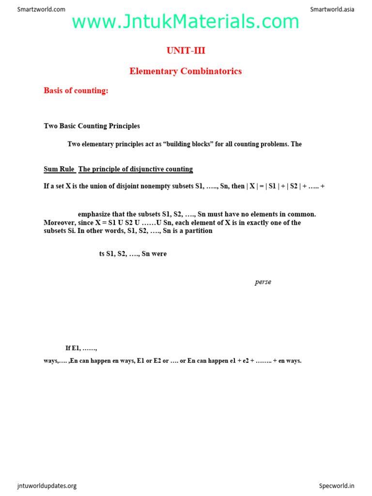 Mathematical Foundations of Computer Science Unit 3 | PDF | Summation ...