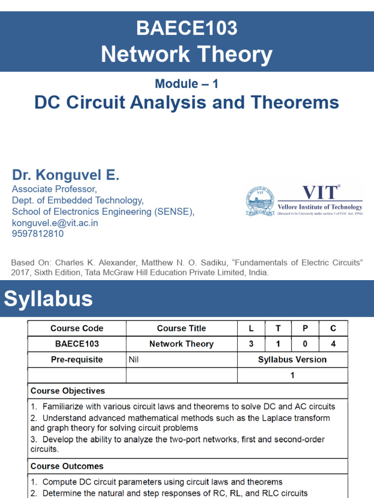 Baece103 Module 1 | PDF | Electrical Network | Series And Parallel Circuits