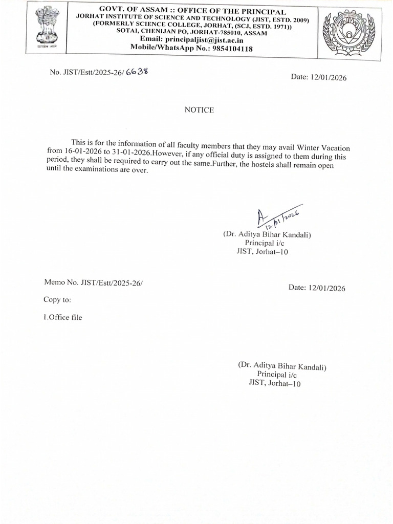 Notice Dated 12-01-2026 | PDF