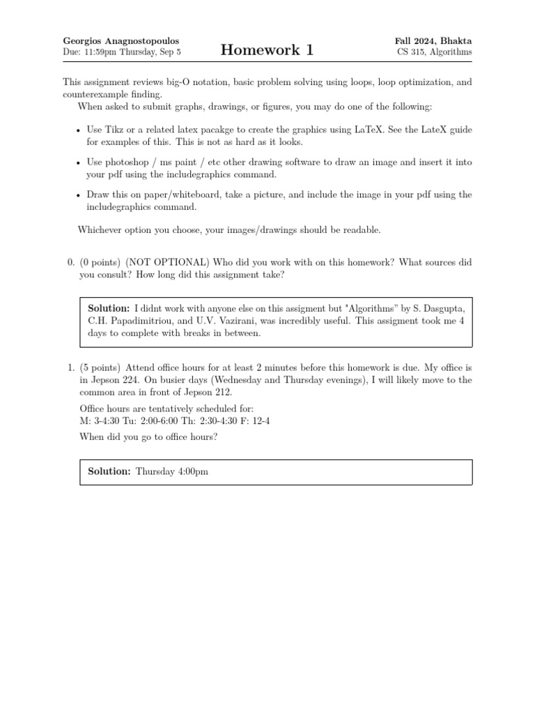 Algorithms Hw1 | PDF | Theoretical Computer Science | Mathematics