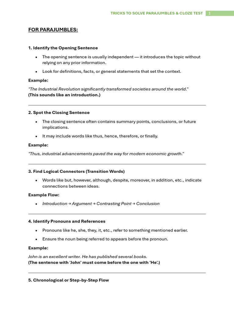 Para Jumbles | PDF | Verb | Word