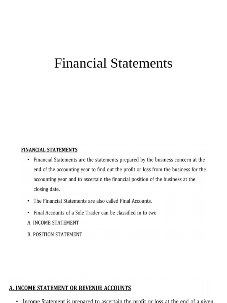 Financial Statements | PDF | Bad Debt | Debits And Credits