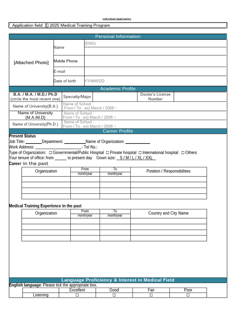 Individual Application | PDF | Educational Stages | Academia