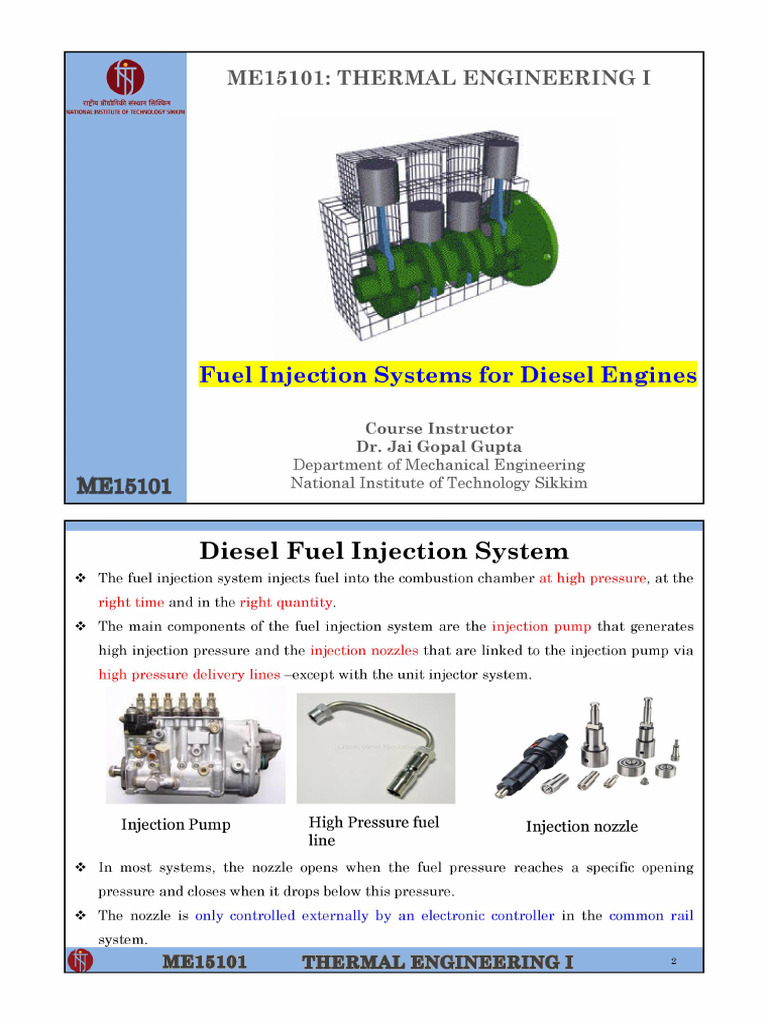 Fuel Injection Systems for Diesel Engines | PDF