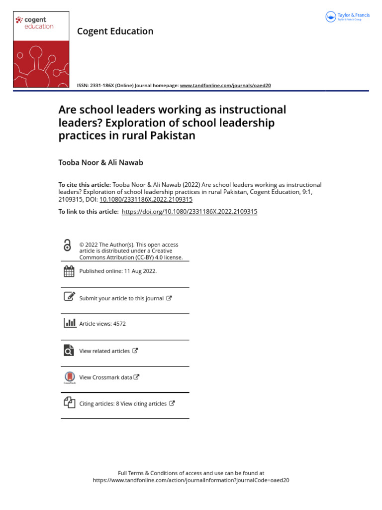Are School Leaders Working As Instructional Leaders Exploration of ...