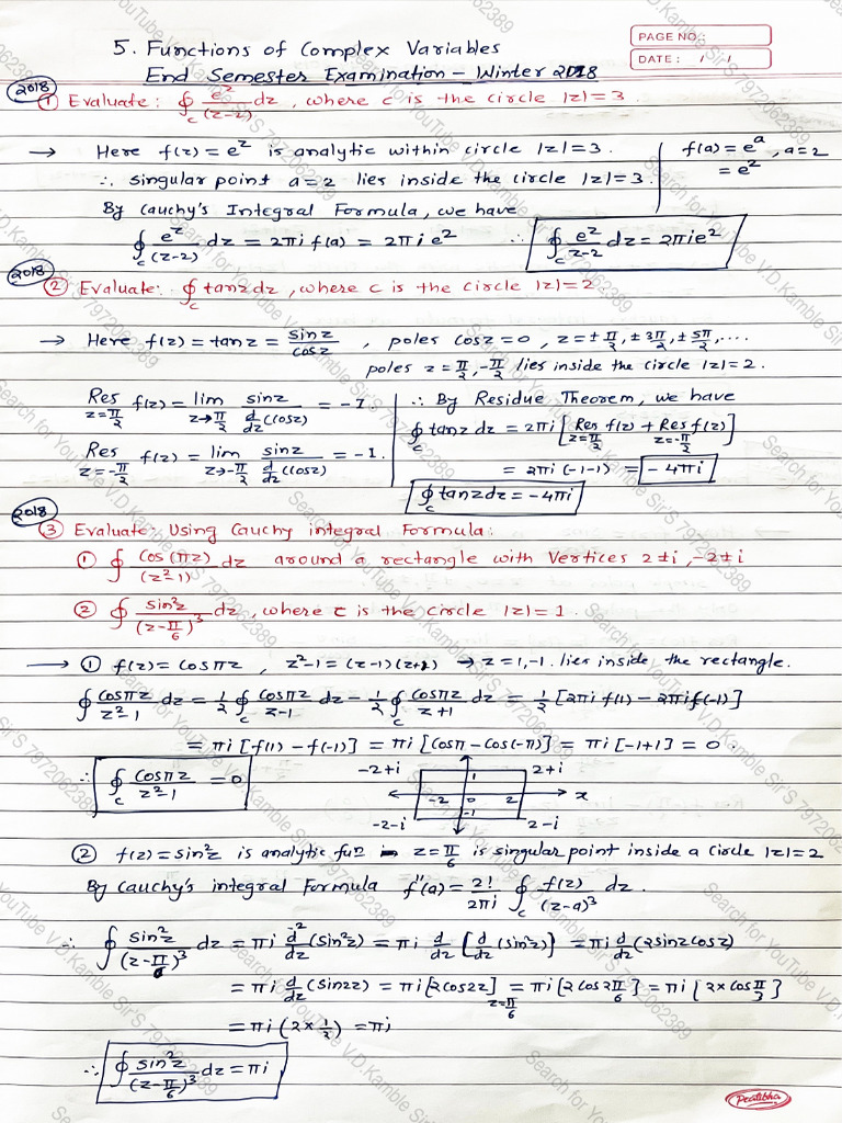 5.function of Complex Variables Pyq Solved | PDF