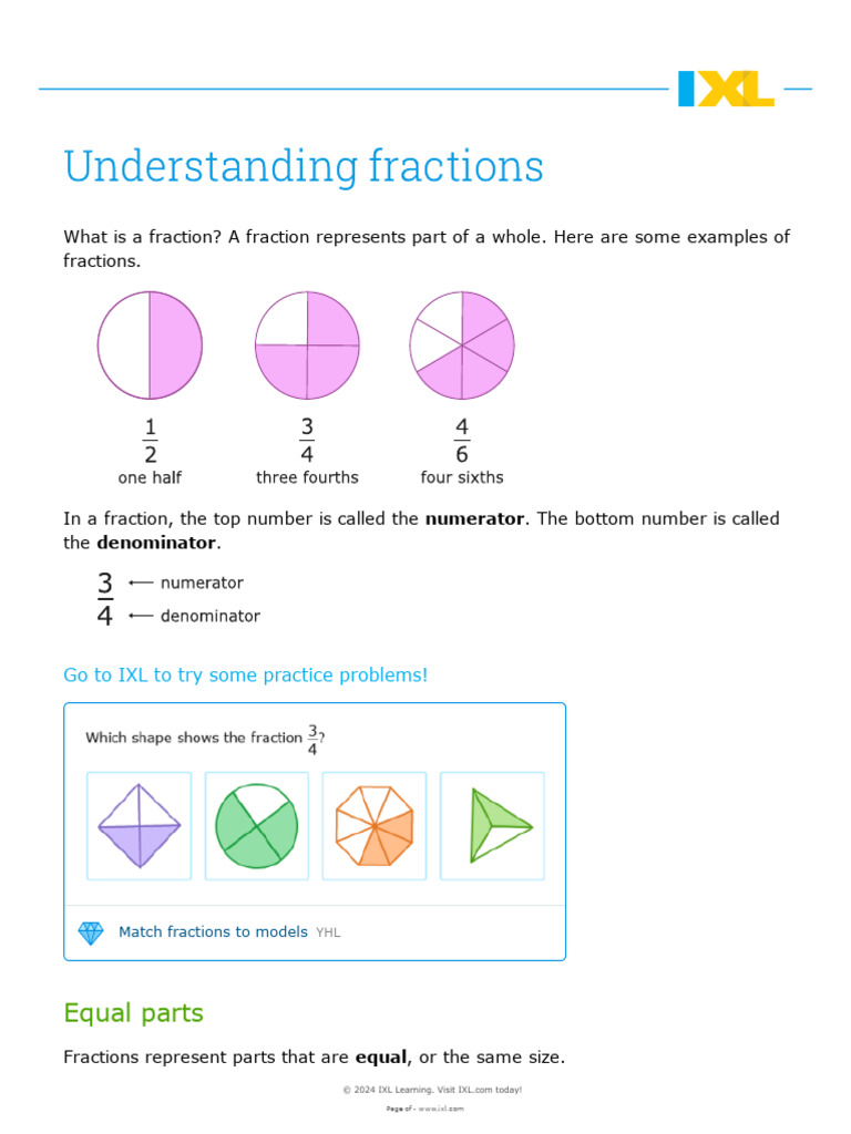 Understanding Fractions | PDF | Mathematical Objects | Algebra