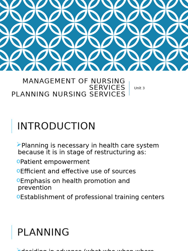 Unit 3 Management of Nursing Services | PDF | Budget | Project Management