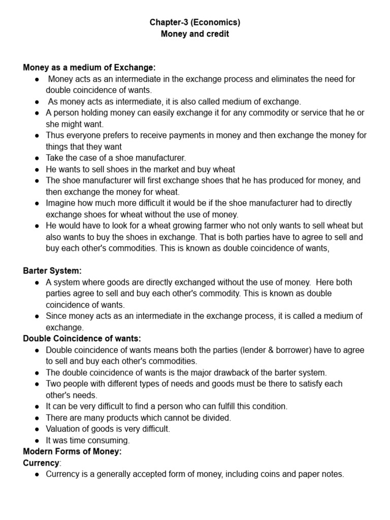 Money and Credit | PDF | Loans | Finance & Money Management