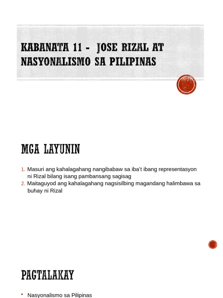 Kabanata 11 Jose Rizal at Nasyonalismo Sa Pilipinas | PDF
