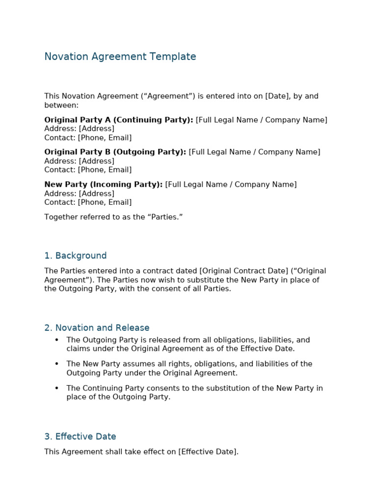 Novation Agreement | PDF