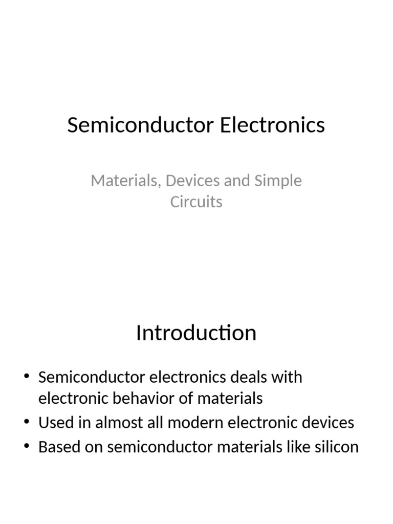 Semiconductor Electronics With Diagrams | PDF