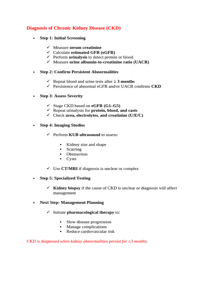 Diagnosis of Chronic Kidney Disease | PDF