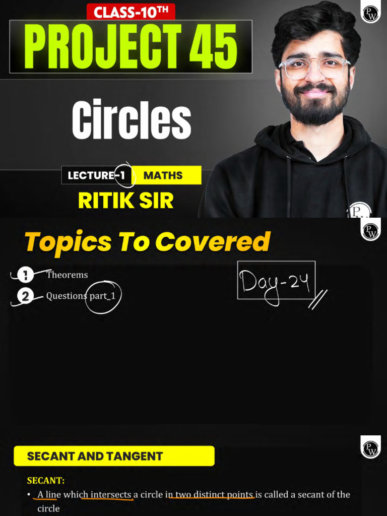Circles 01 Class Notes | PDF
