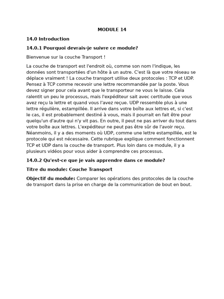 Module 14 | PDF | Protocole de contrôle de transmission | Protocoles ...