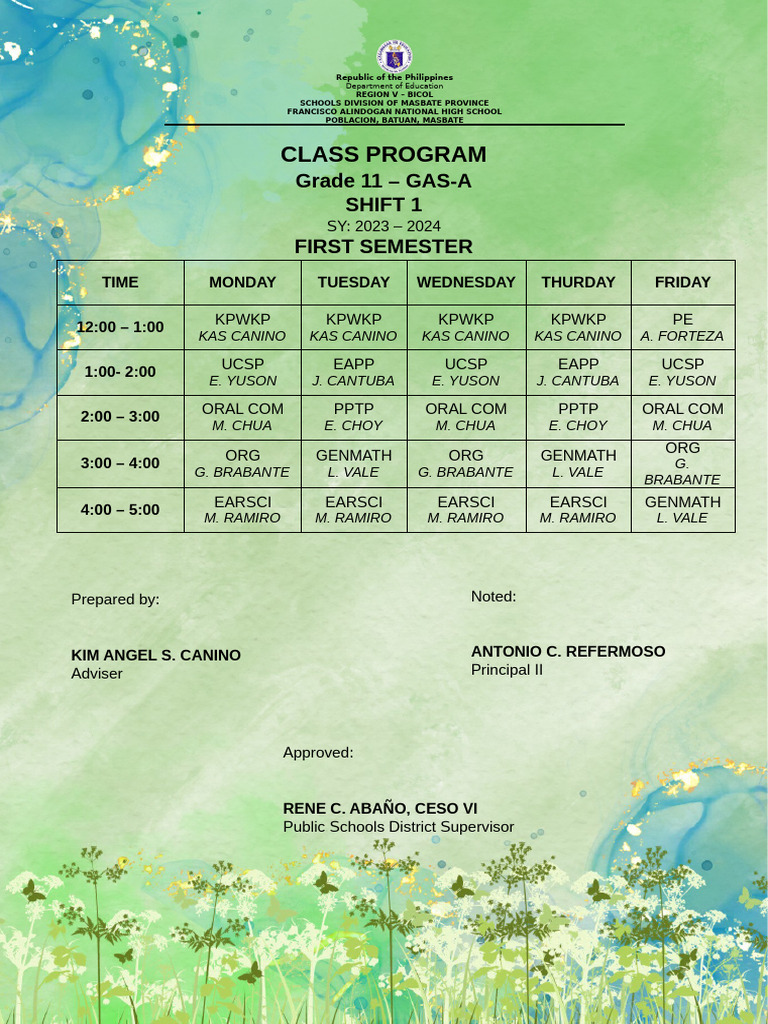 Class Teachers Program | PDF | Philippines | Public Administration