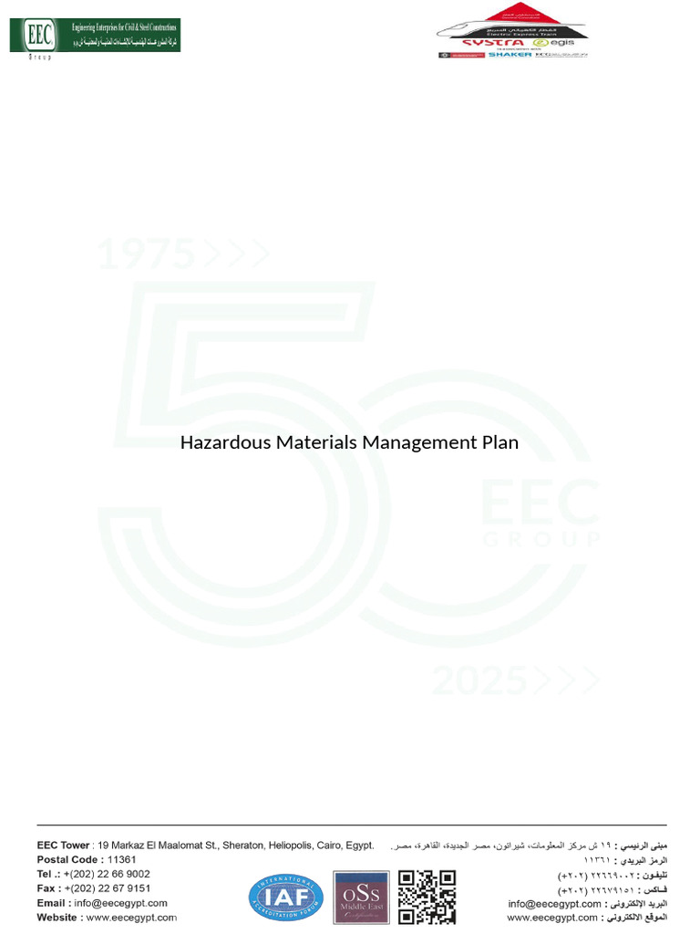 Hazardous Materials Management Plan | PDF | Dangerous Goods ...