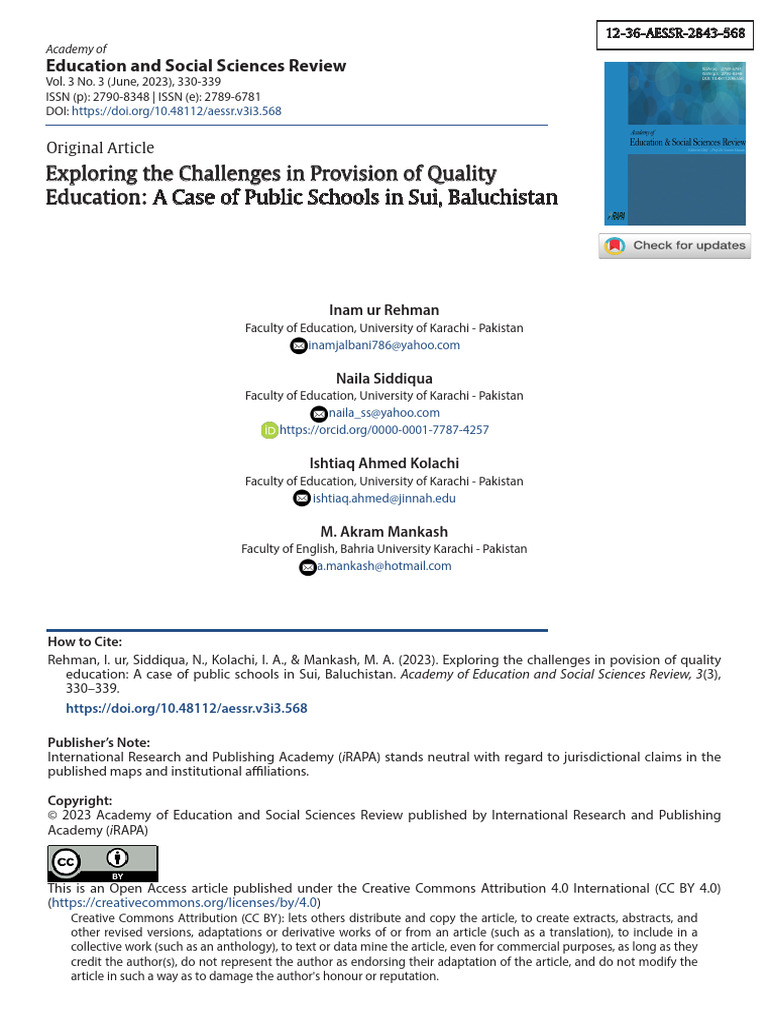 Exploring The Challenges in Provision of Quality E | PDF | Focus Group ...