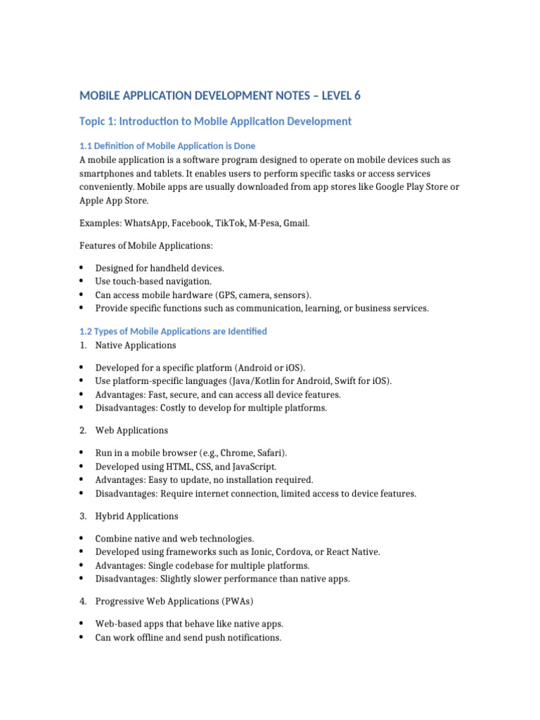 Topic 1 Mobile Application | PDF | Mobile App | Android (Operating System)