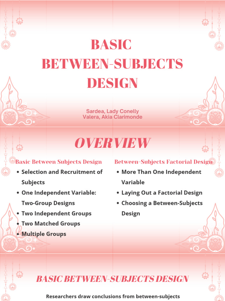 Between Subjects Designs | PDF | Experiment | Dependent And Independent ...