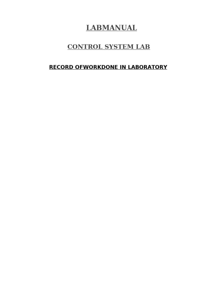 Control System Lab Manual | PDF | Programmable Logic Controller | Switch