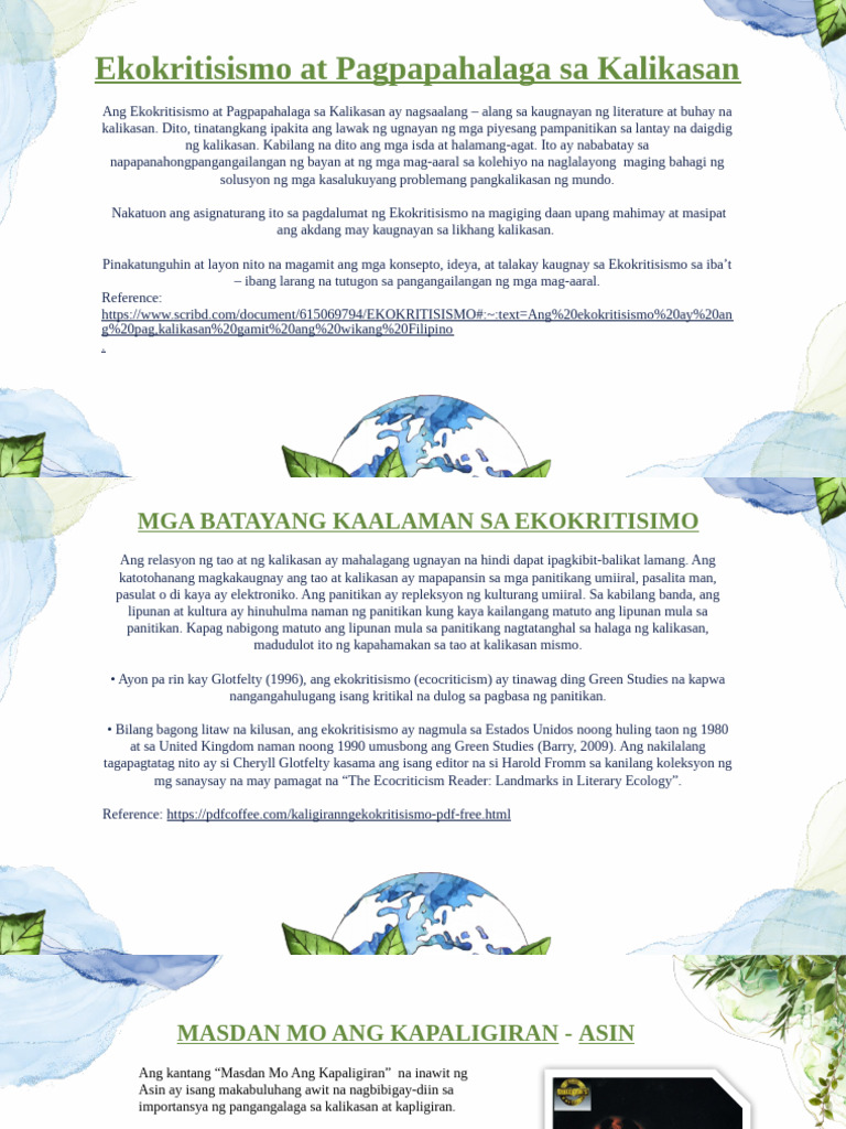 Ekokritisismo.... Awit 111 | PDF