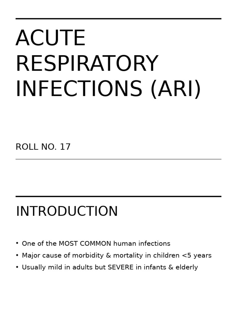 ARI Class Teaching Complete-202 | PDF | Respiratory Diseases | Public ...