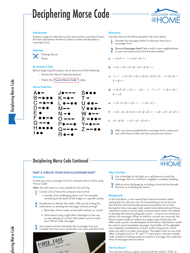 Deciphering Morse Code | PDF | Telegraphy | Information And ...